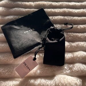 NEW Prada Black Fabric Lipstick Balm Holder Pouch